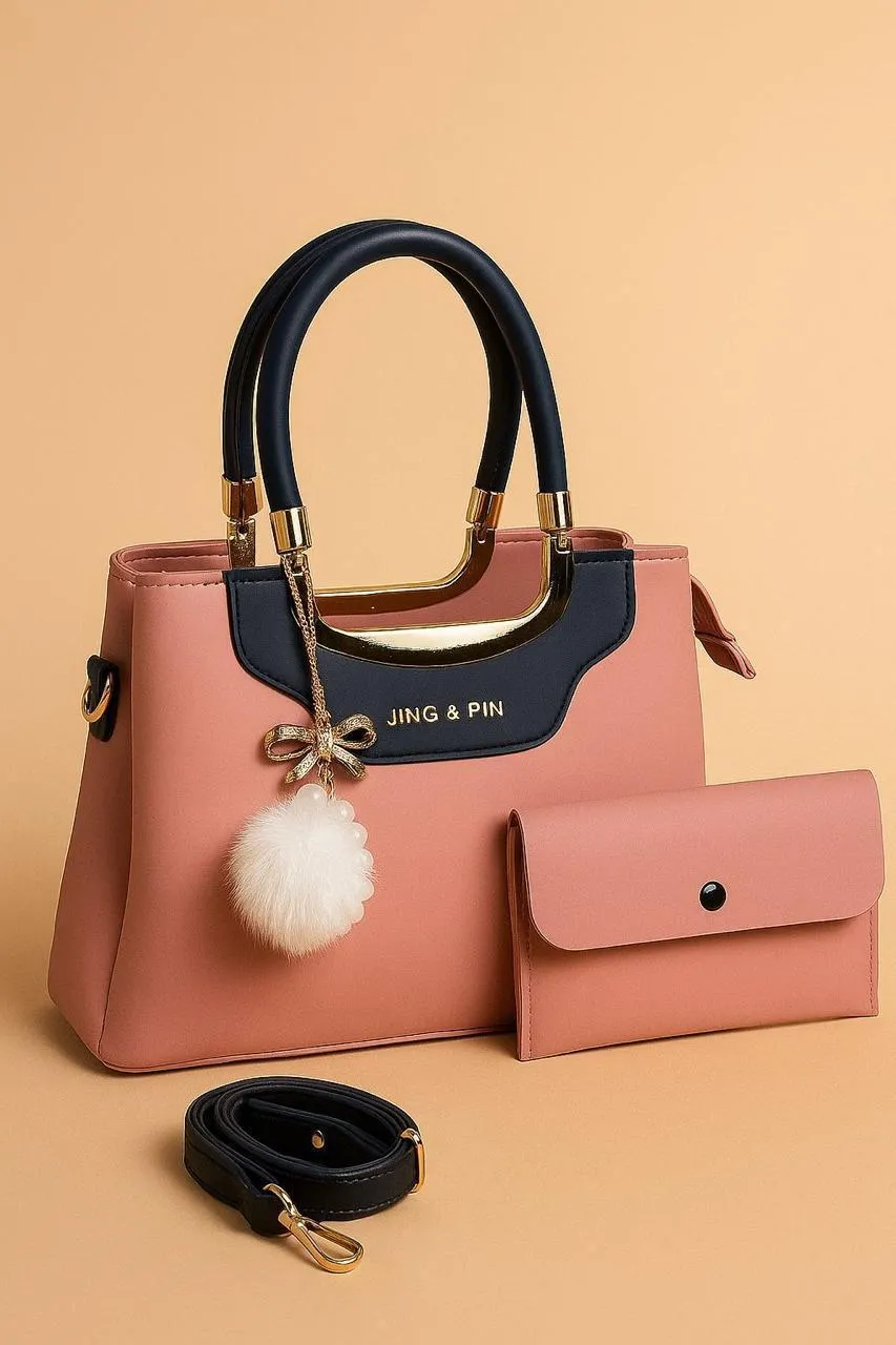 Black Handbag & Wallet Set for Women