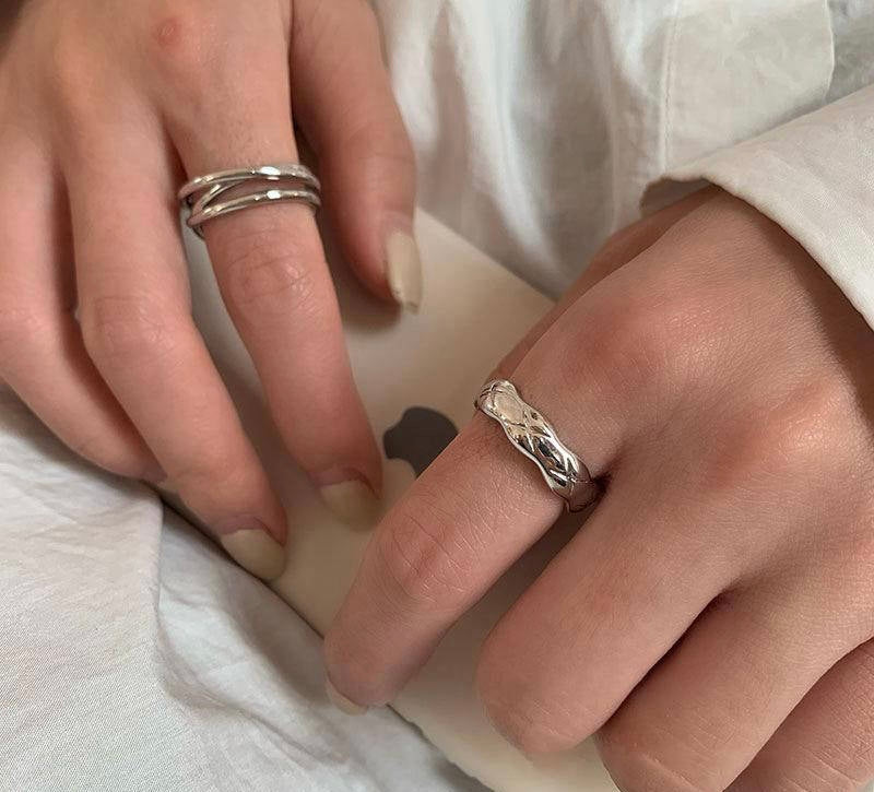 Modern Korean Silver Rings for Women, Adjustable, Affordable