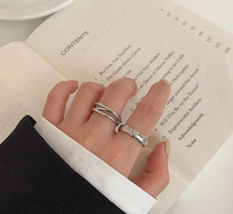 Modern Korean Silver Rings for Women, Adjustable, Affordable