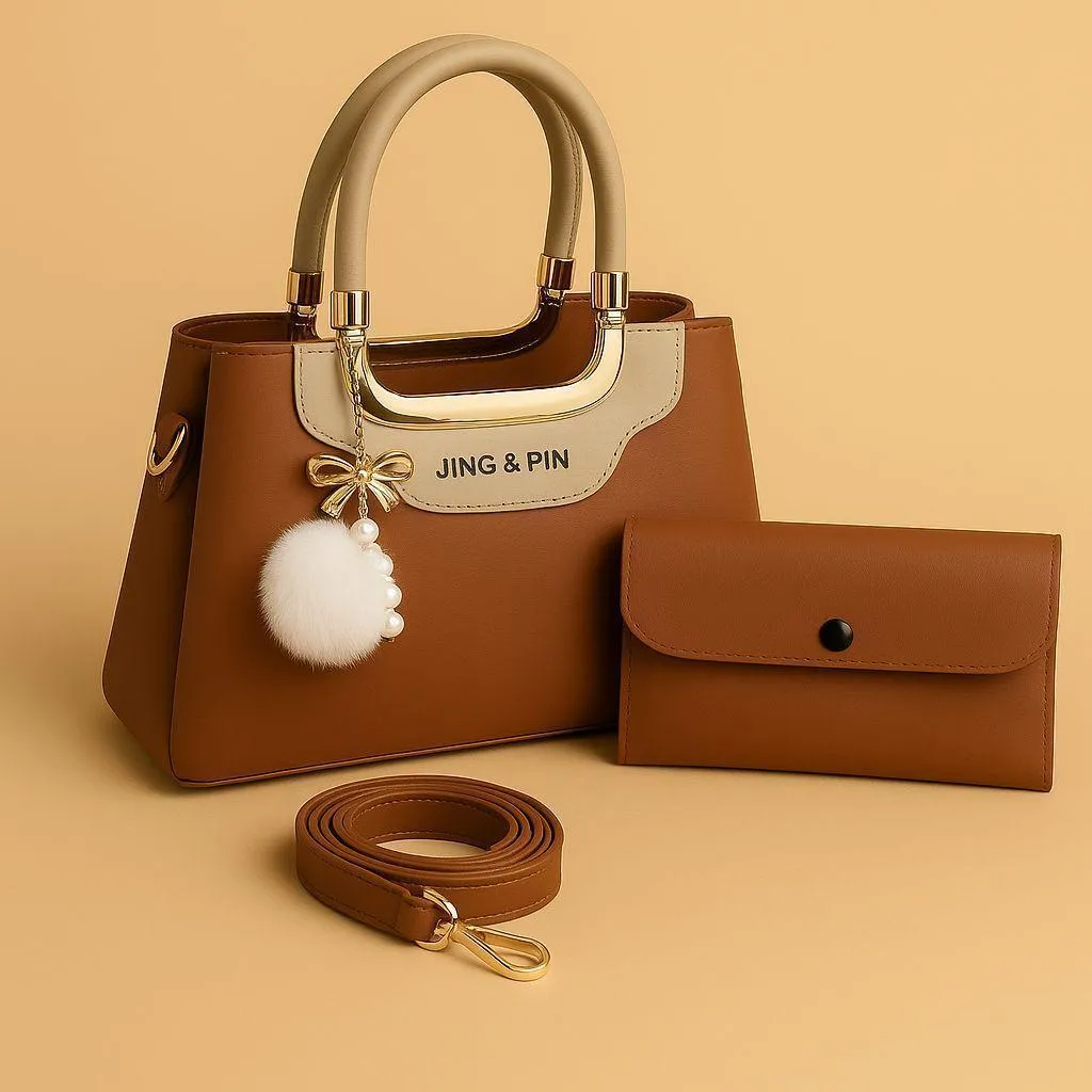 Black Handbag & Wallet Set for Women