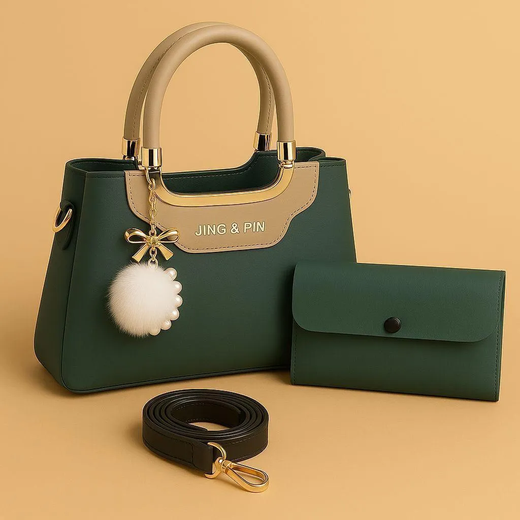Black Handbag & Wallet Set for Women