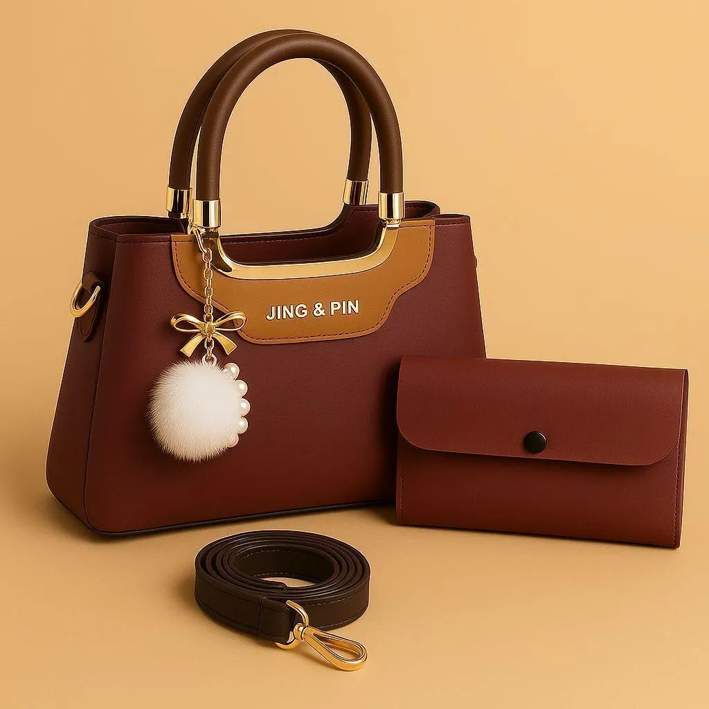 Black Handbag & Wallet Set for Women
