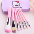 Hello Kitty 7-Piece Pink Metal Makeup Brushes Set