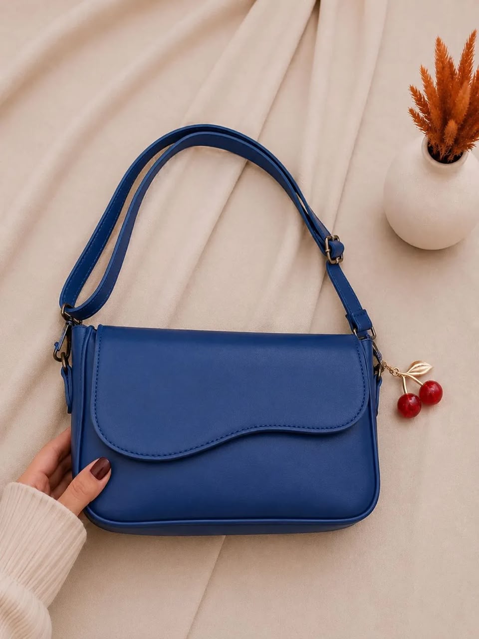 Girl's PU Leather Plain Shoulder Bag