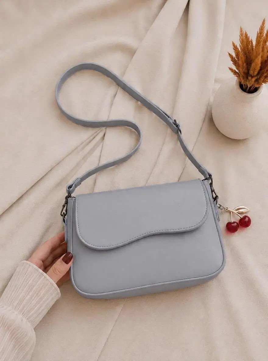 Girl's PU Leather Plain Shoulder Bag